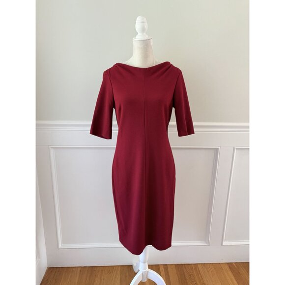 Marella by Max Mara Red Ponte Sheath Dress Size 8 Made In Italy - Picture 2 of 6